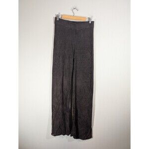 Barefoot Dreams Womens Brown Ribbed Rolled Edge Pants Sz S Comfort Lounge Casual
